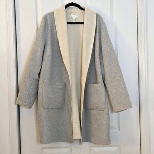 Addition Elle Reversible Open Felted Cardigan Coat | Grey & Cream | Size 2X